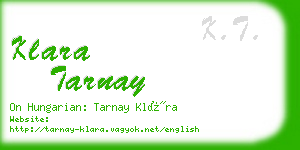 klara tarnay business card